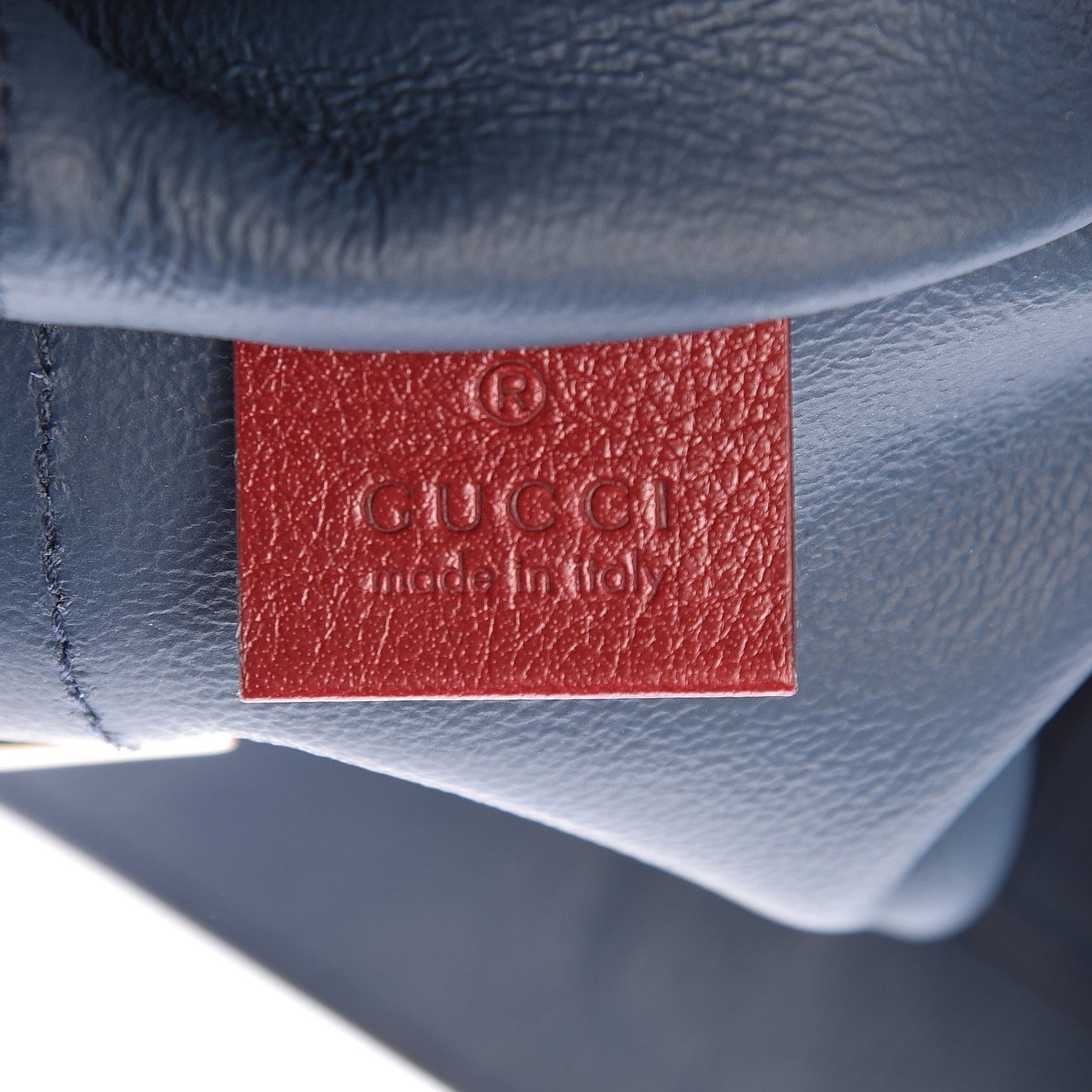 Gucci Suede Calfskin Large Rajah Chain Tote New Blue Romantic Cherry 7 of 16