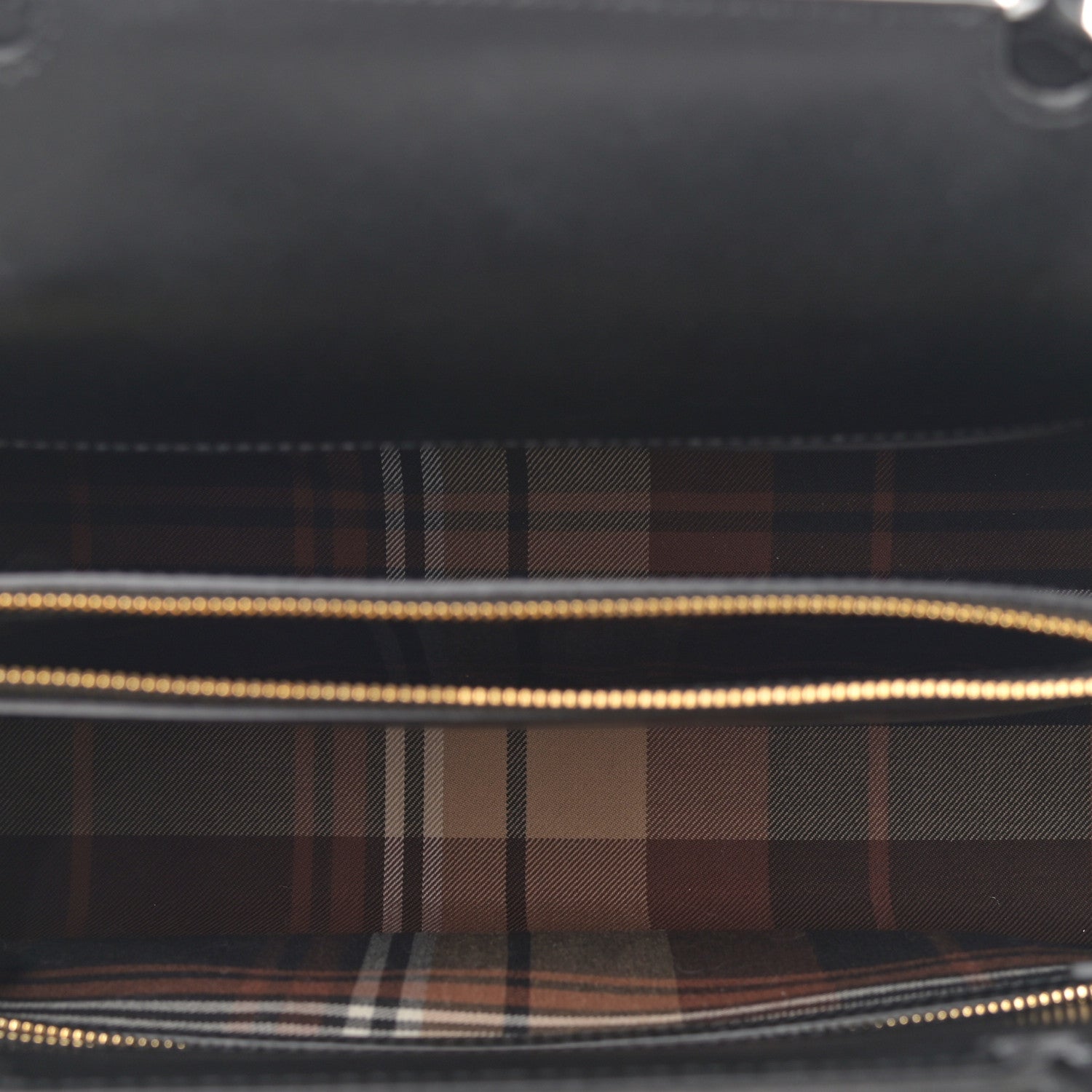 Burberry Wool Tartan Two Handle Title Bag Dark Green 5 of 11
