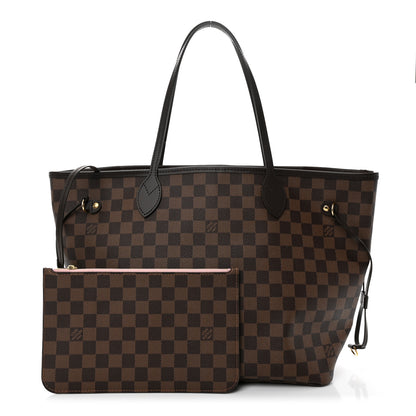 Louis Vuitton Damier Ebene Neo Neverfull MM Rose Ballerine 1 of 11