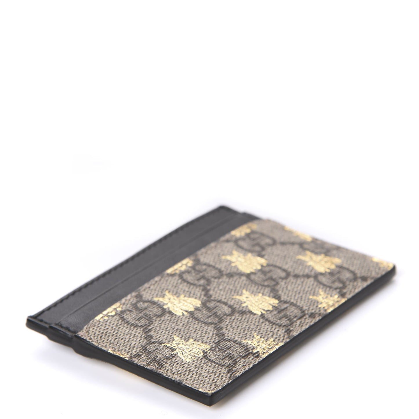 GG Supreme Monogram Bees Card Holder Black