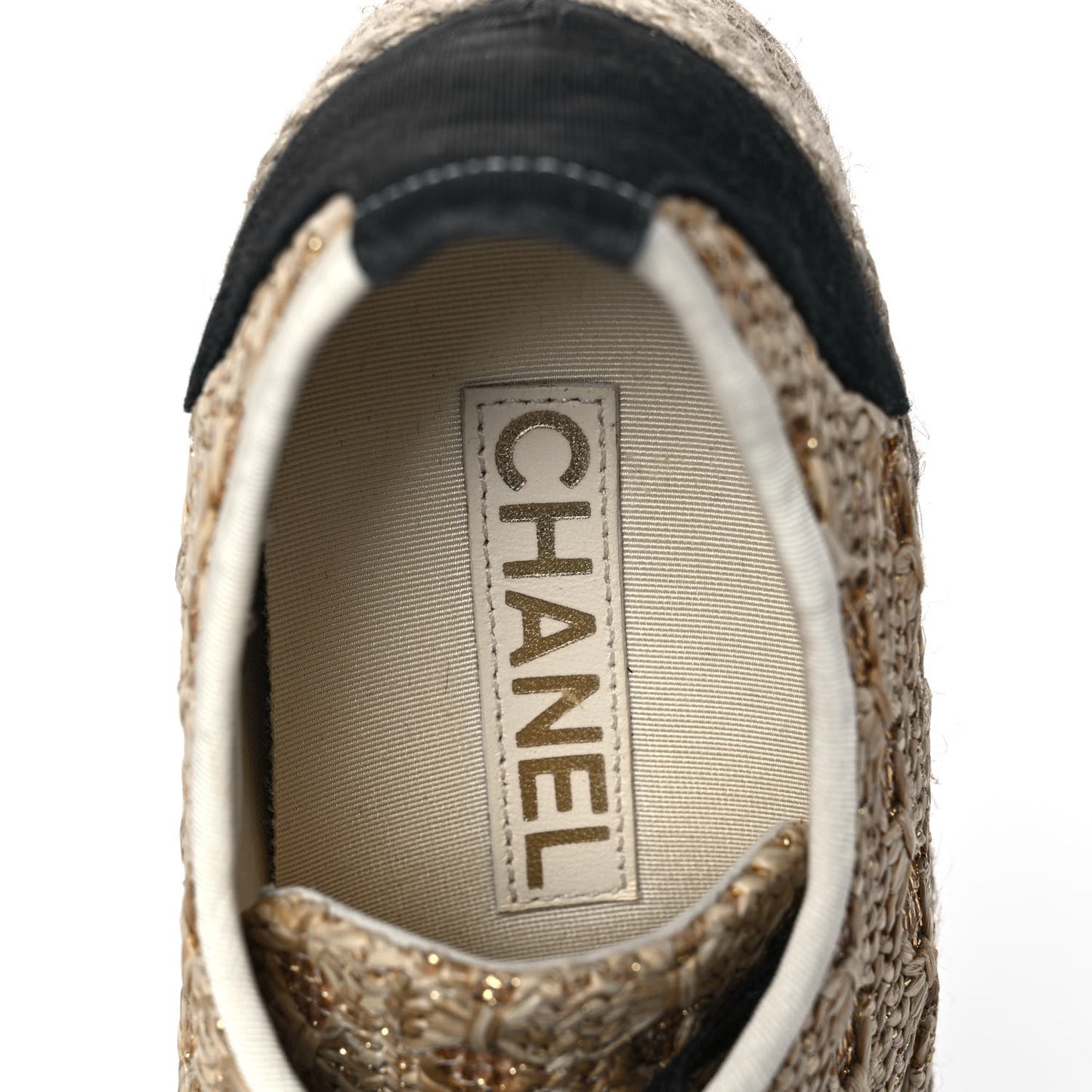 Raffia Grosgrain Lace Up Espadrilles 36 Beige Black