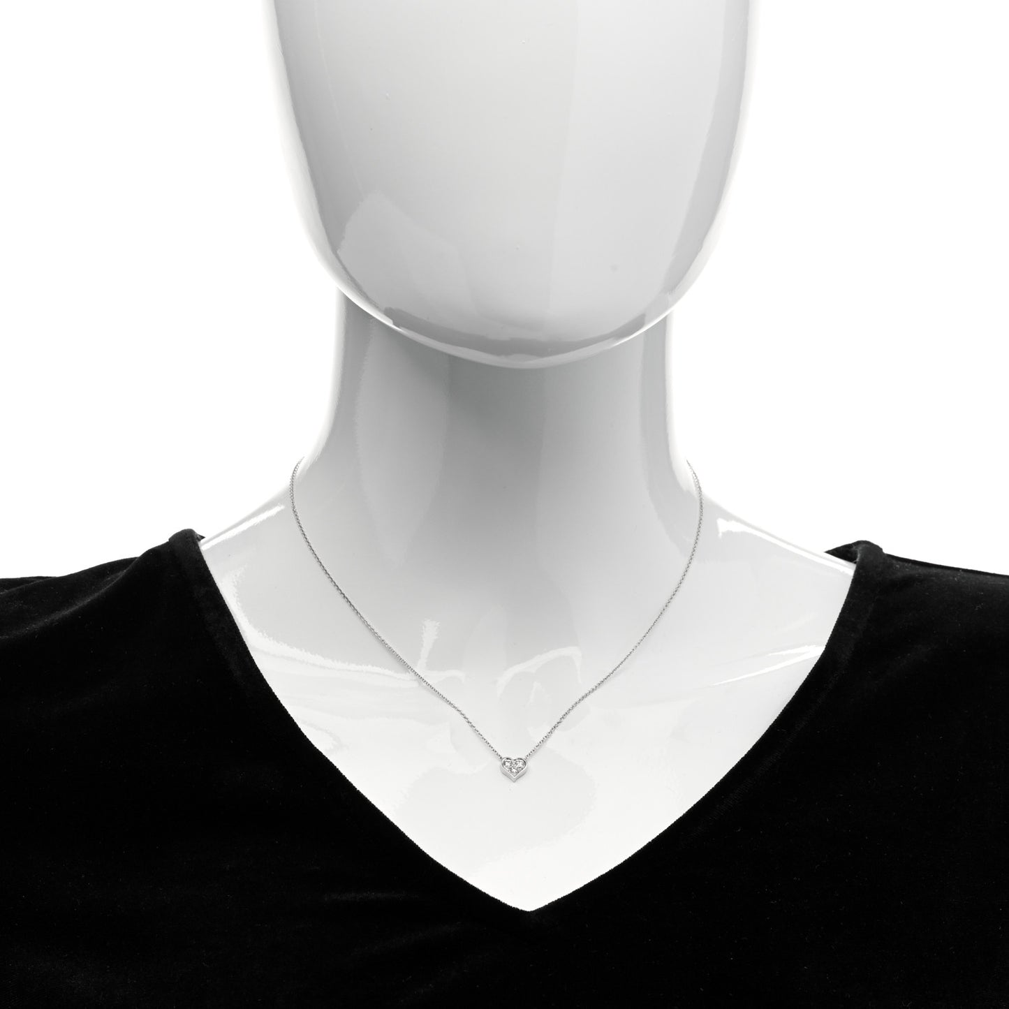 Platinum Diamond Heart Pendant Necklace