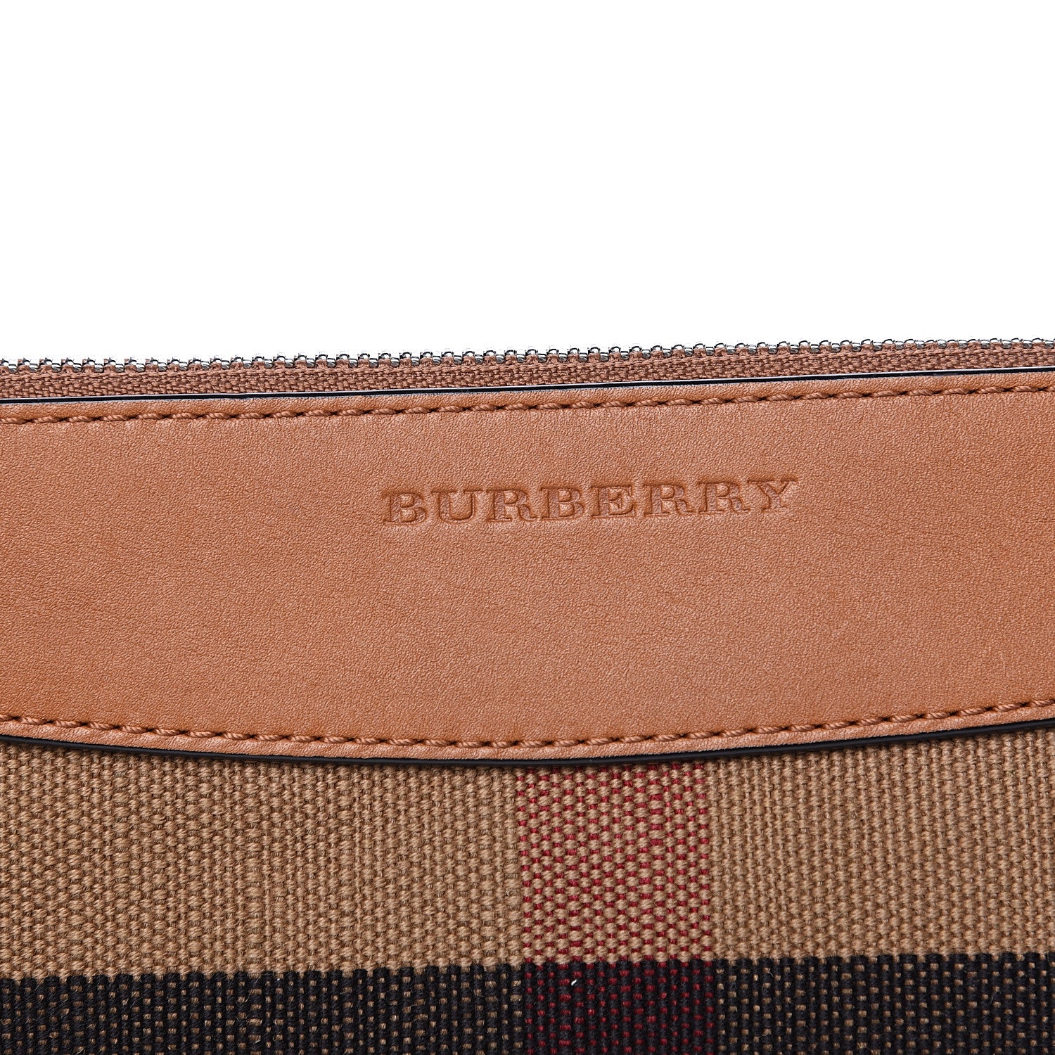 Burberry Mega Check Peyton Crossbody Clutch Bag Saddle Brown 9 of 12