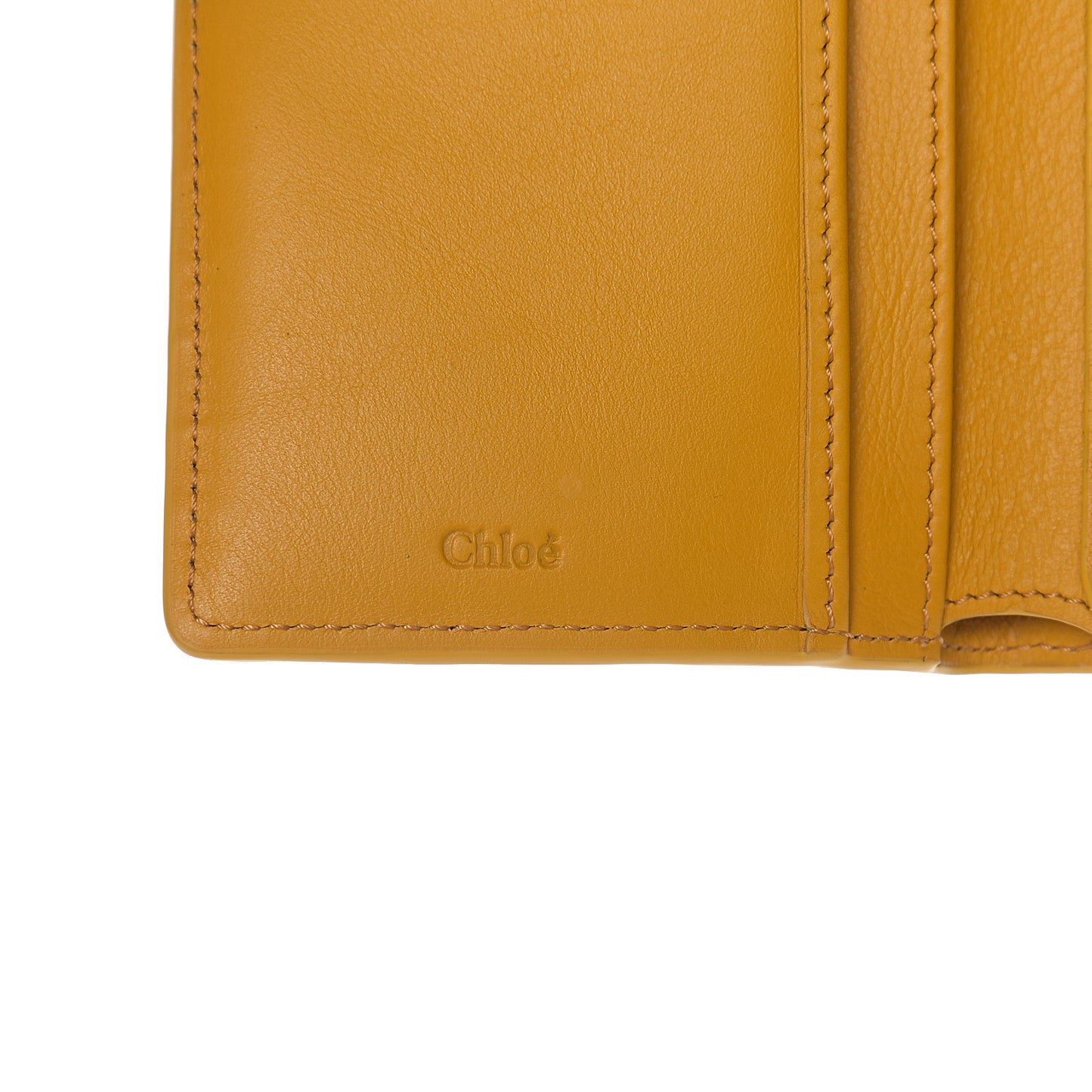 Calfskin Quilted Alphabet Compact Wallet Dark Ochre