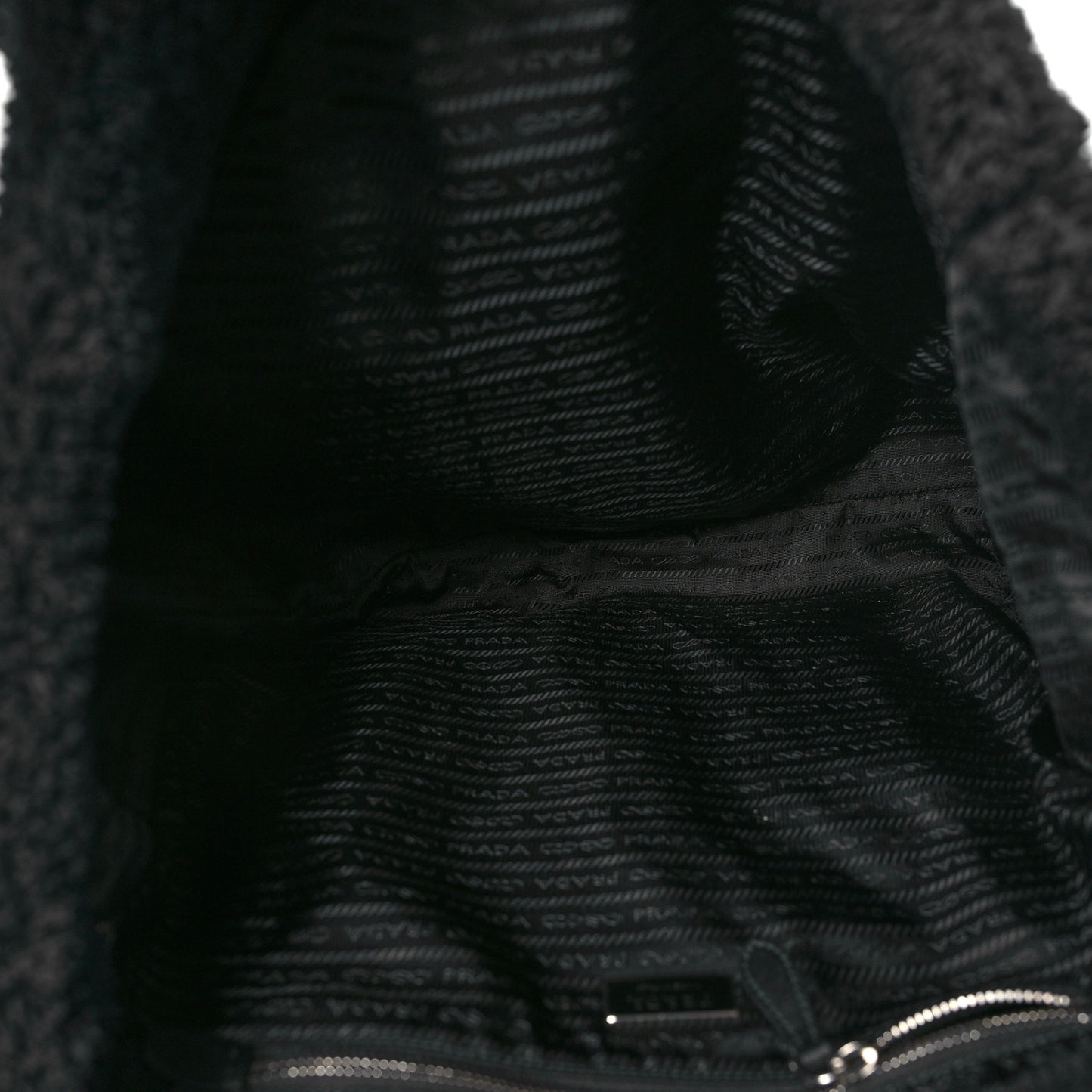 Terry Cloth Tote Bag Black White