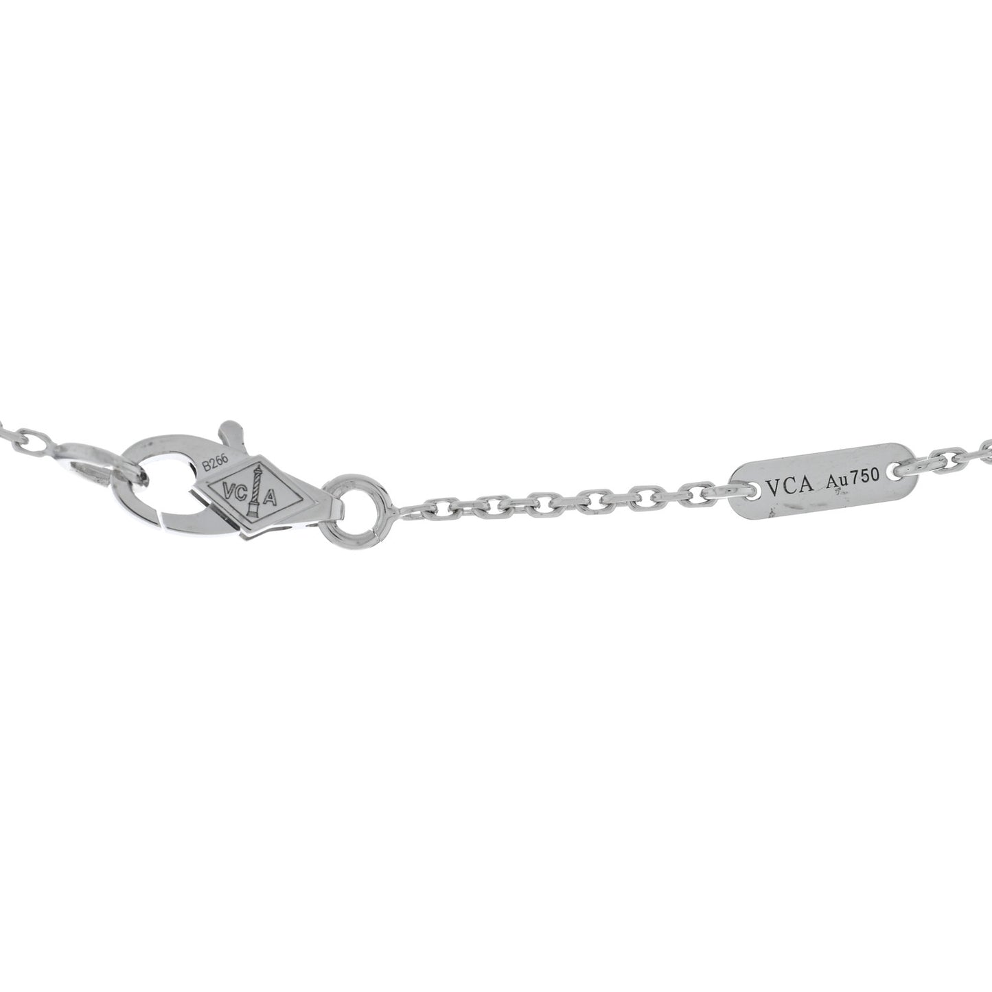 18K White Gold Diamond Sweet Alhambra Pendant Necklace