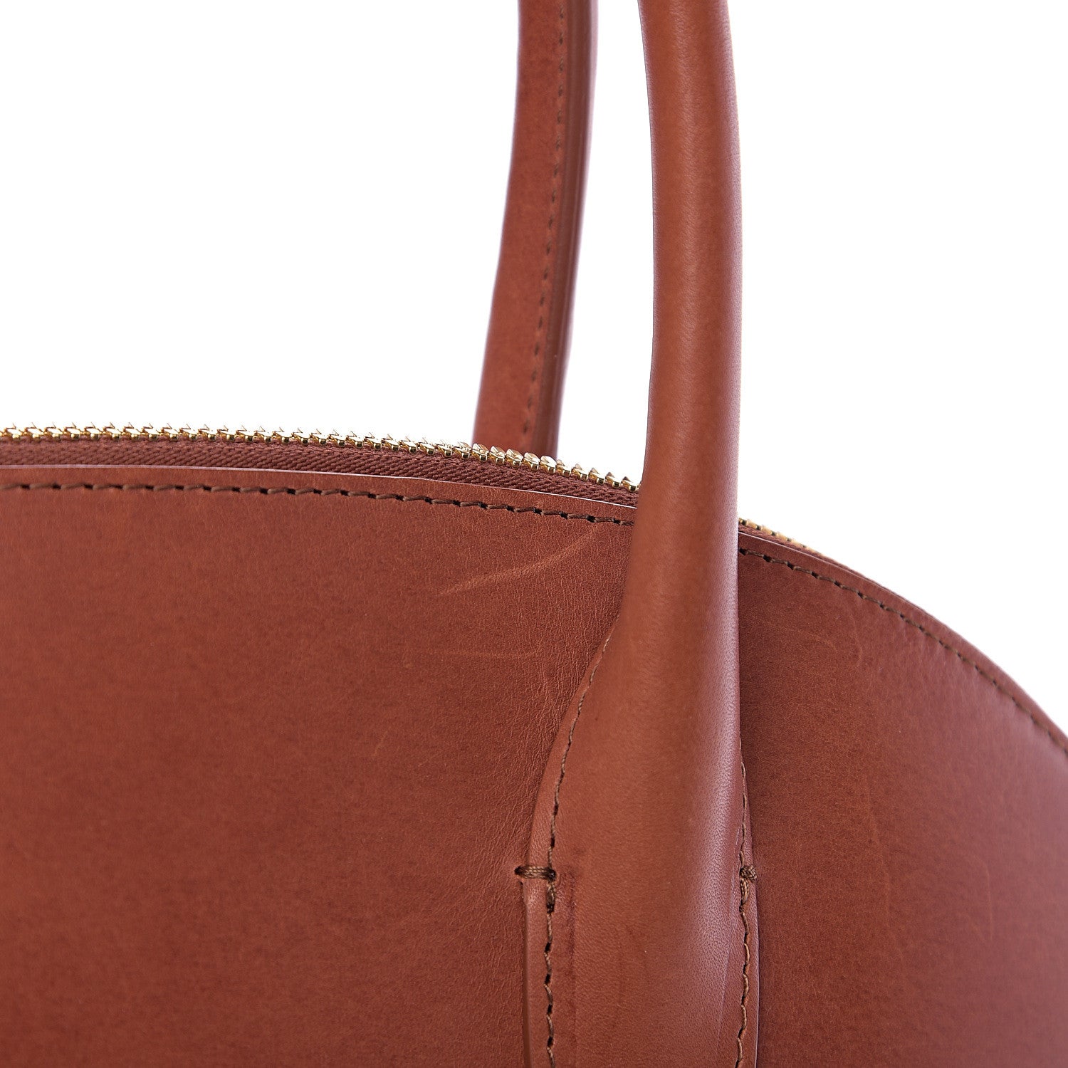 Mansur Gavriel Calfskin Top Handle Rounded Bag Brandy 9 of 12