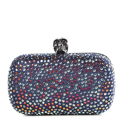 Alexander McQueen Silk Crystal Skull Box Clutch Multicolor 1 of 8