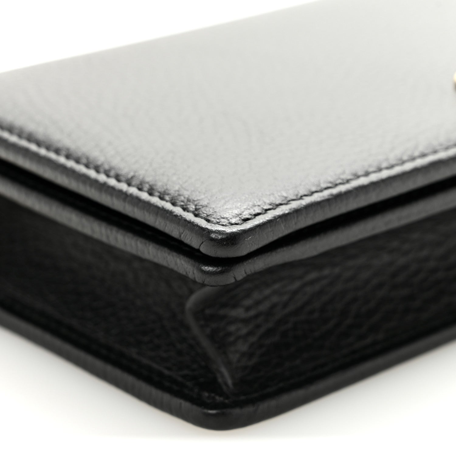 Gucci Calfskin Mini GG Marmont Chain Wallet Black 8 of 9