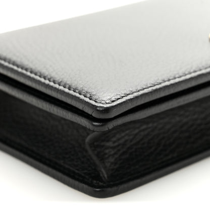 Gucci Calfskin Mini GG Marmont Chain Wallet Black 8 of 9