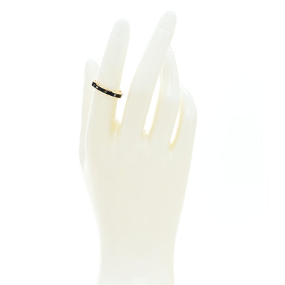 Foundrae 18K Yellow Gold Champleve Enamel Thin Resiliance Band Ring 52 6 Black 2 of 5