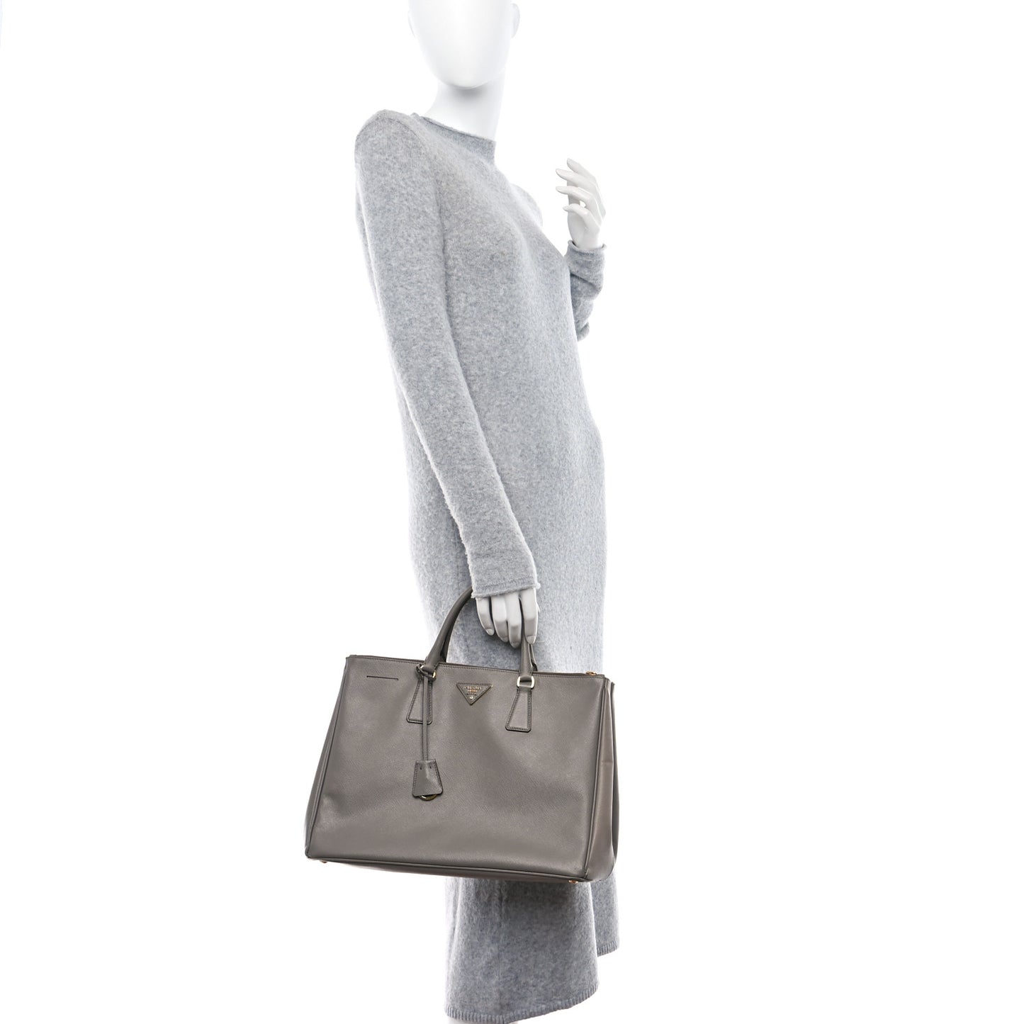 Saffiano Large Galleria Double Zip Tote Argilla