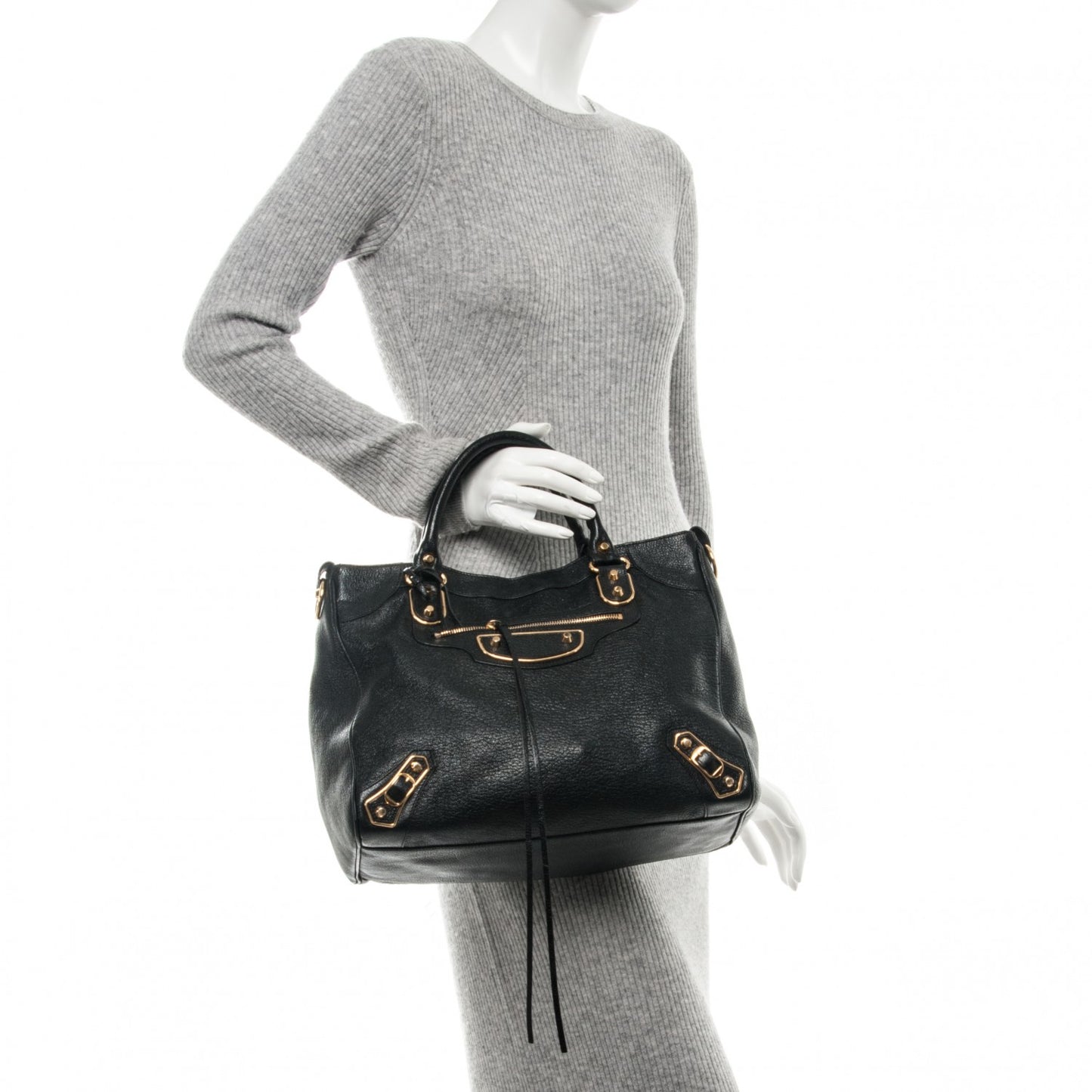 Chevre Gold Metallic Edge Hardware Velo Black