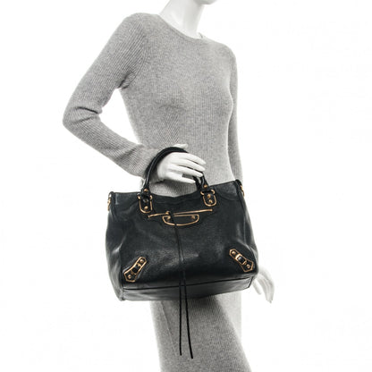 Balenciaga Chevre Gold Metallic Edge Hardware Velo Black 2 of 8