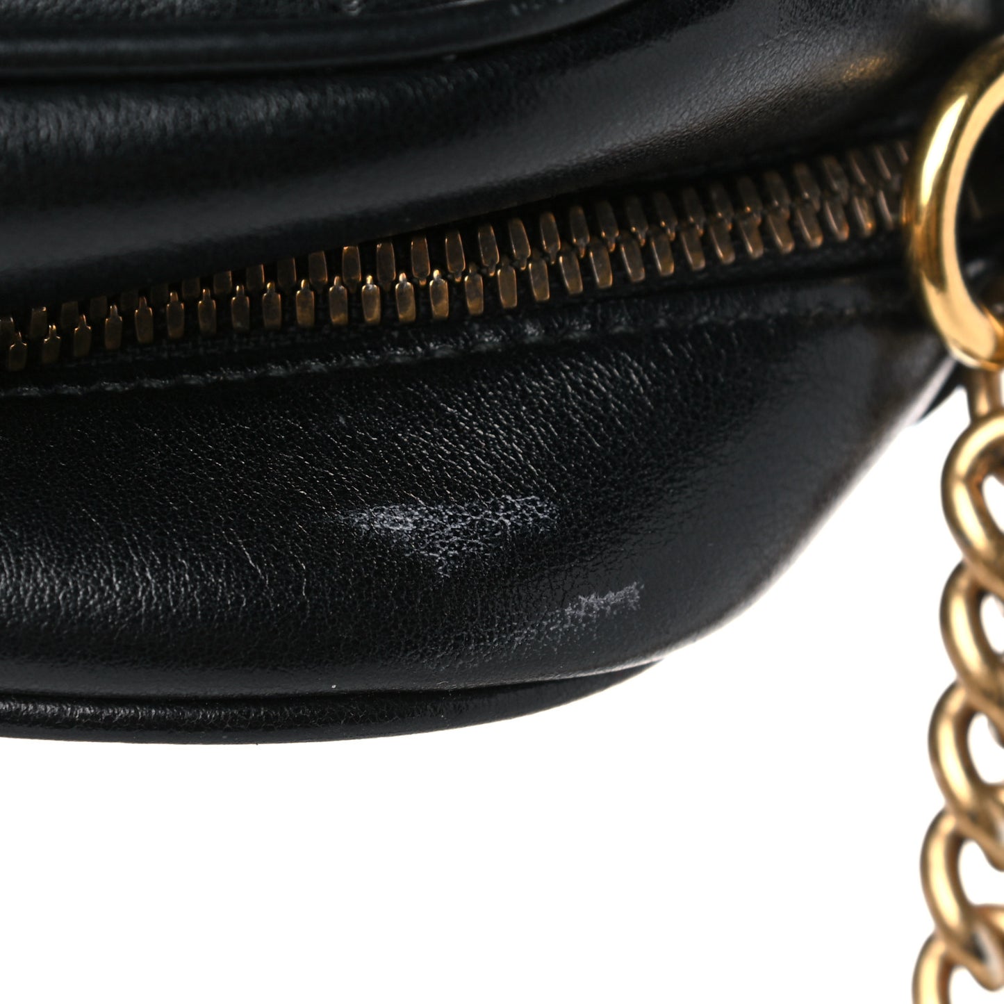 Calfskin Matelasse Small GG Marmont Chain Shoulder Bag Black