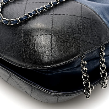 Chanel Calfskin Quilted Small Gabrielle Bucket Navy Blue Black 10 of 10