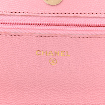 Chanel Caviar Quilted Wallet on Chain WOC Light Pink 6 of 12