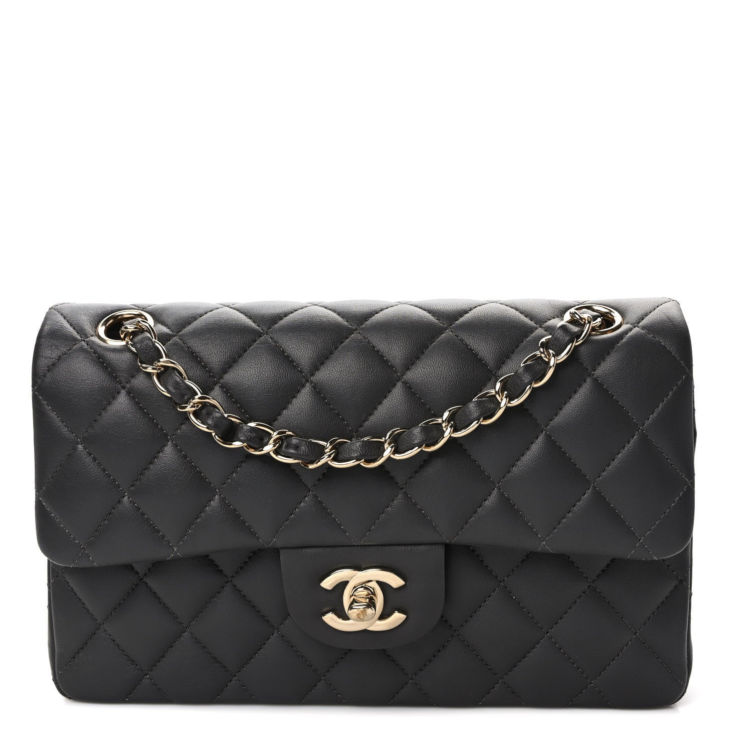 Chanel Lambskin Quilted Small Double Flap Dark Grey 1 of 11