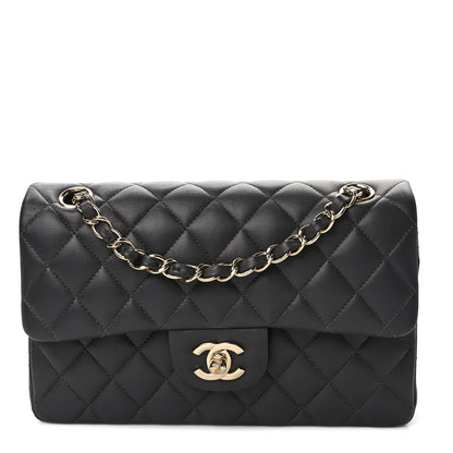 Chanel Lambskin Quilted Small Double Flap Dark Grey 1 of 11