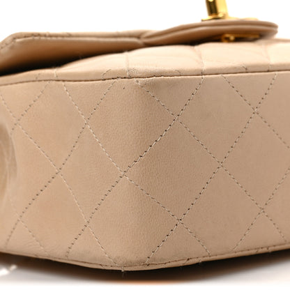 Chanel Lambskin Quilted Mini Square Flap Beige 8 of 10