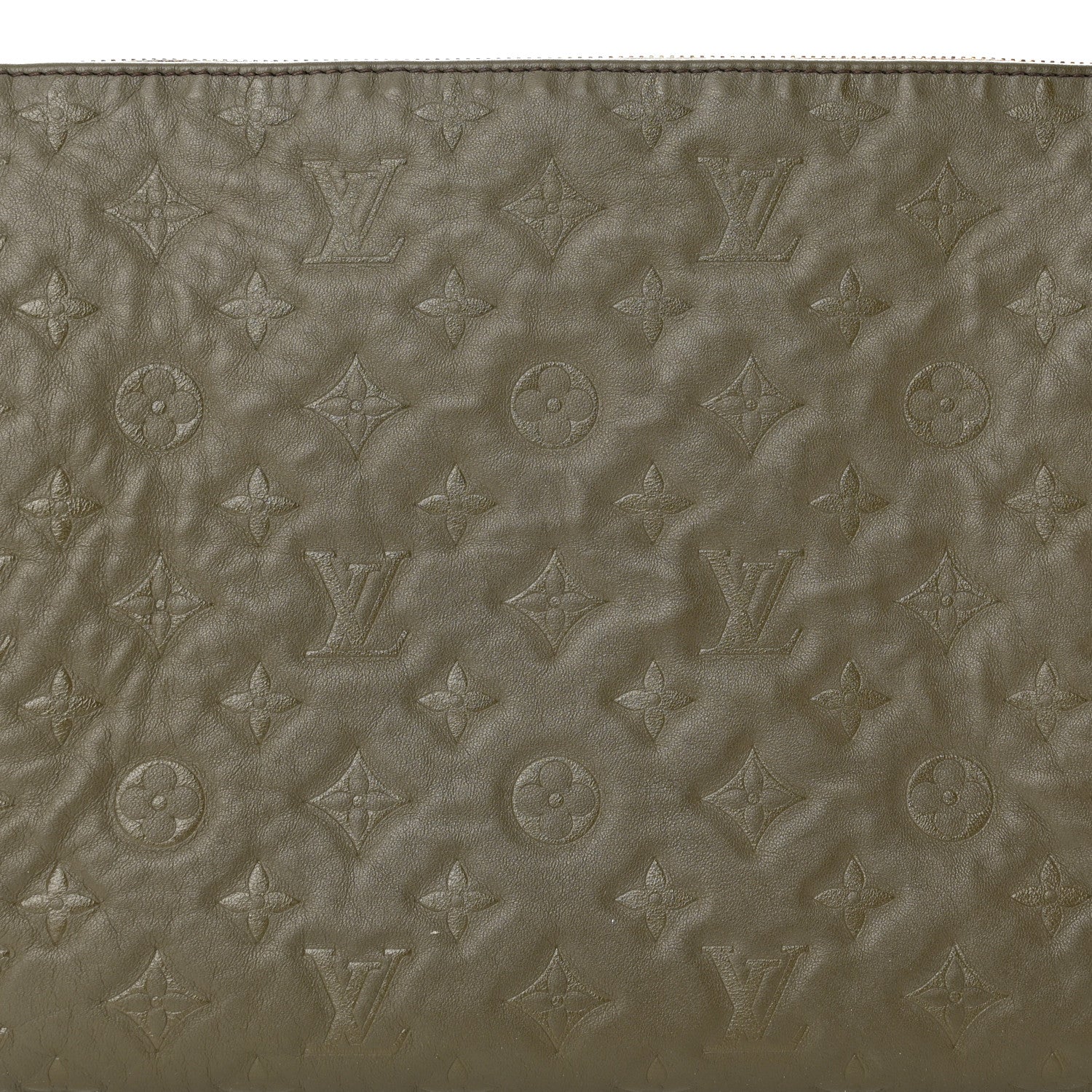Louis Vuitton Lambskin Embossed Monogram Coussin MM Khaki 7 of 15