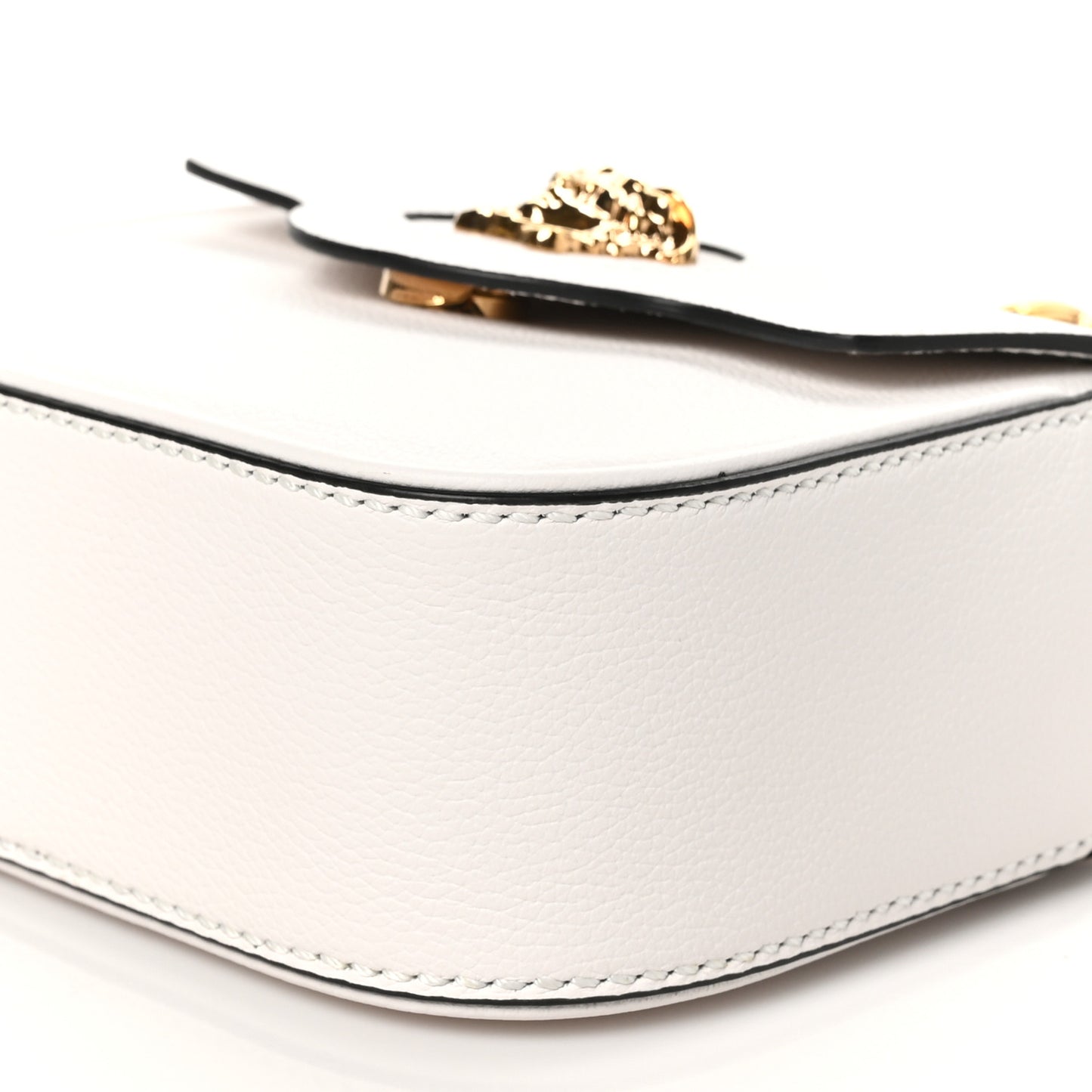 Grained Calfskin Mini La Medusa Bag White