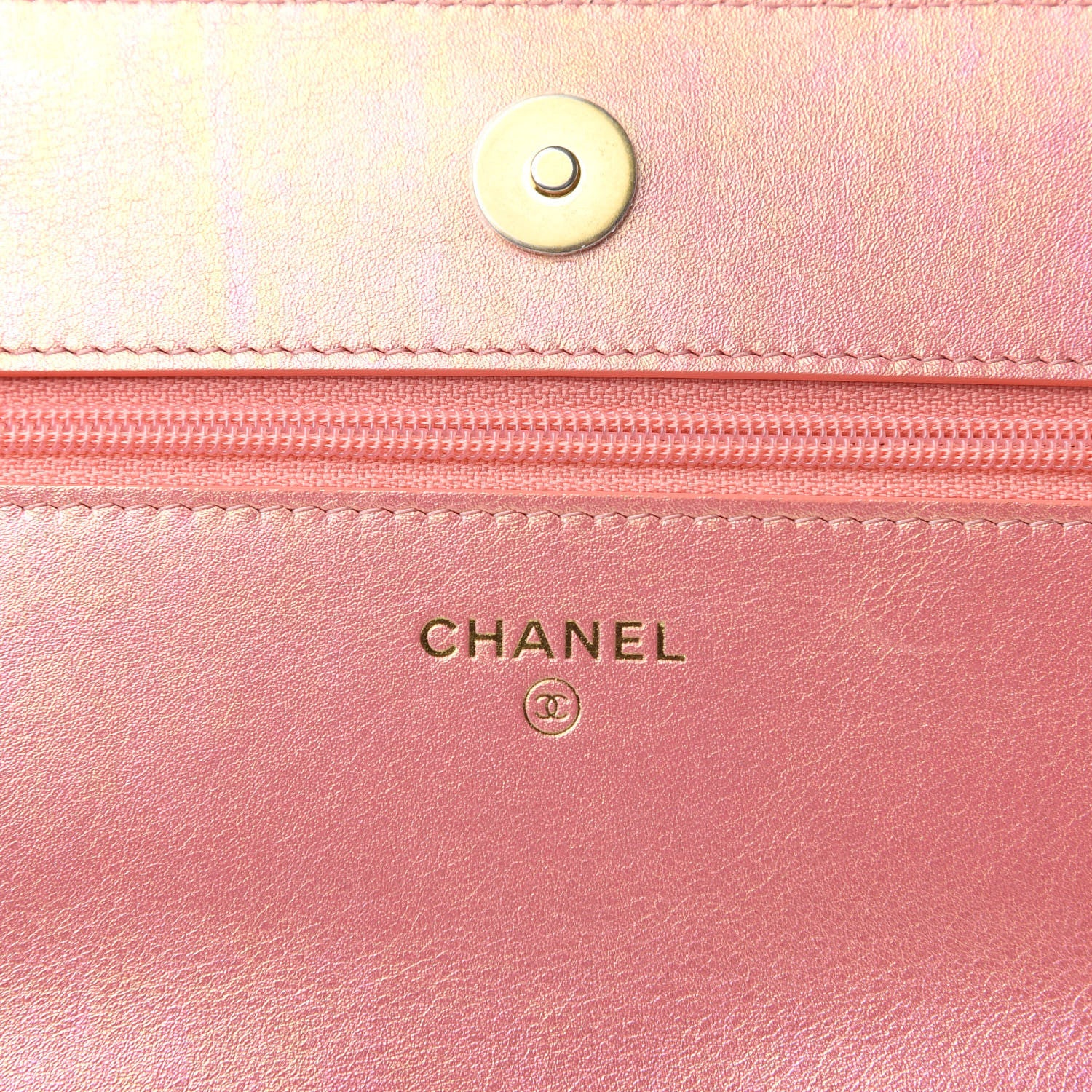 Chanel Iridescent Calfskin Quilted 19 Wallet On Chain WOC Pink 8 of 10