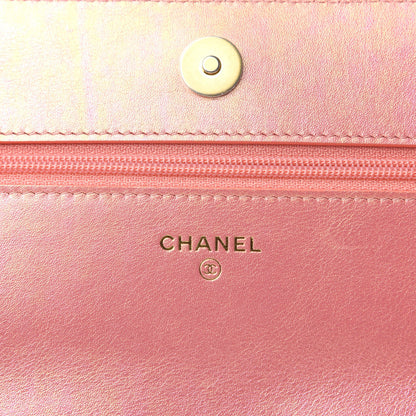 Chanel Iridescent Calfskin Quilted 19 Wallet On Chain WOC Pink 8 of 10
