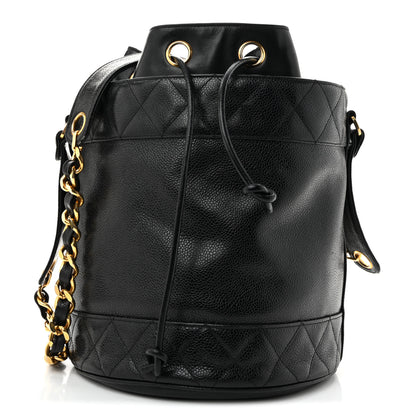 Chanel Caviar Drawstring Bucket Shoulder Bag Black 1 of 16