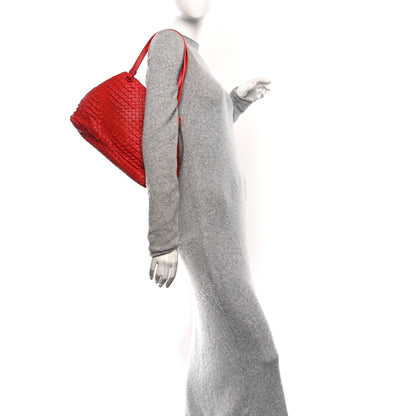 Bottega Veneta Nappa Intrecciato Ruffle Tote Red 2 of 14