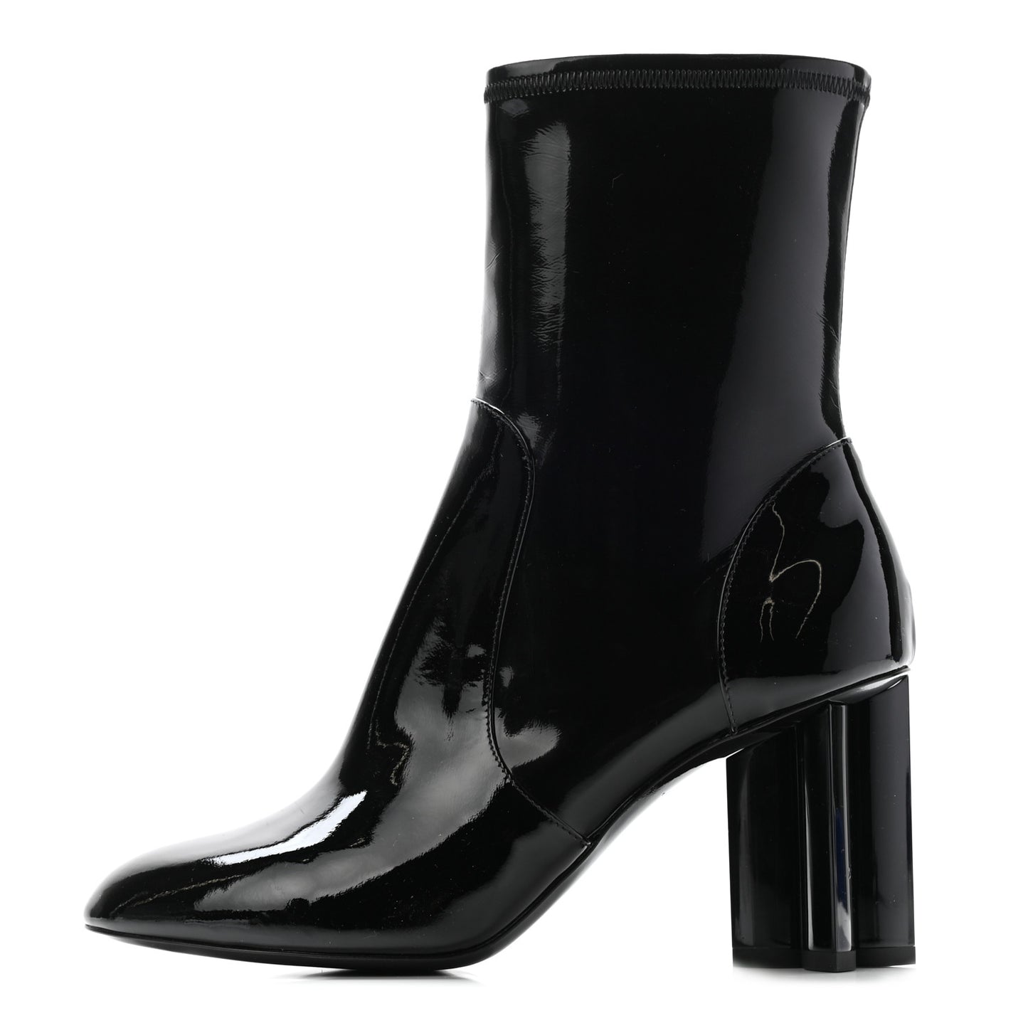 Patent Silhouette Ankle Boots 38 Black