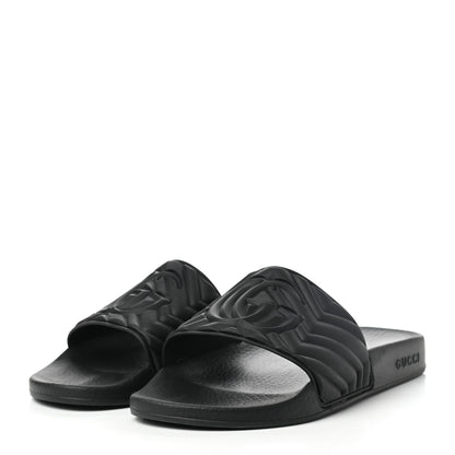 Gucci Rubber Matelasse Mens Slide Sandals 8 Black 3 of 7