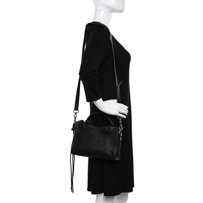 Balenciaga Veau Grana Perforated Blackout Hardware Nano City Black 2 of 11
