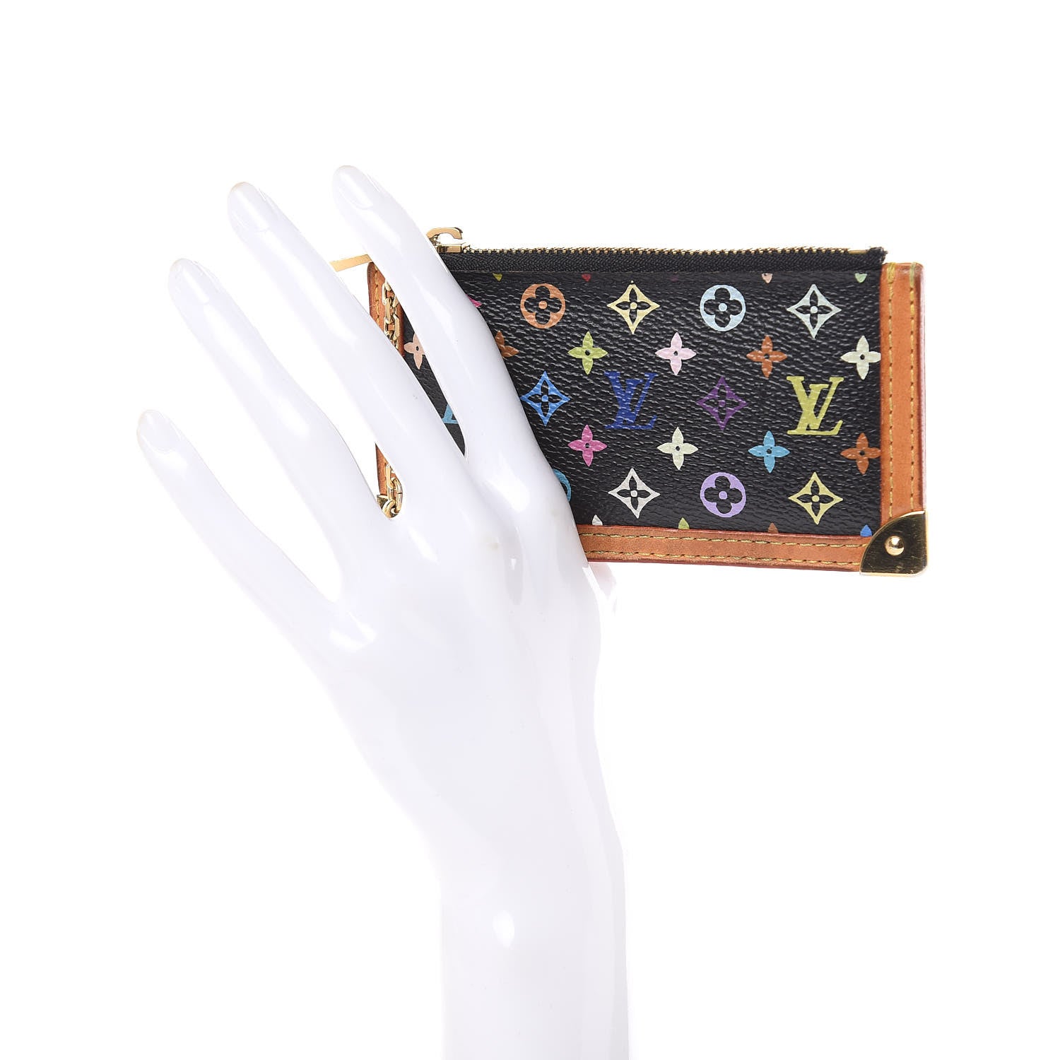 Louis Vuitton Monogram Multicolor Key Pouch Black 2 of 8