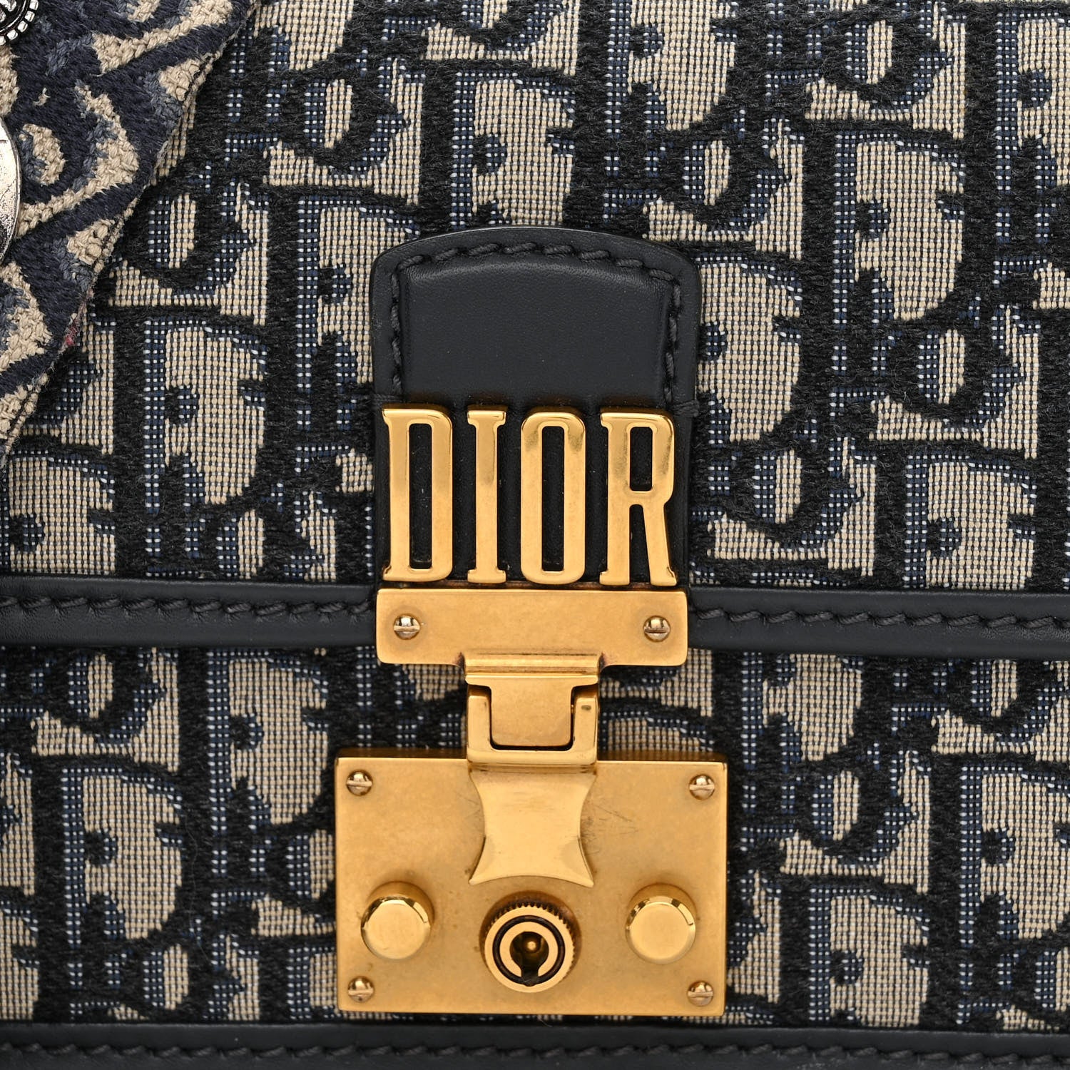 Christian Dior Oblique Small DiorAddict Flap Bag Navy Blue 8 of 14