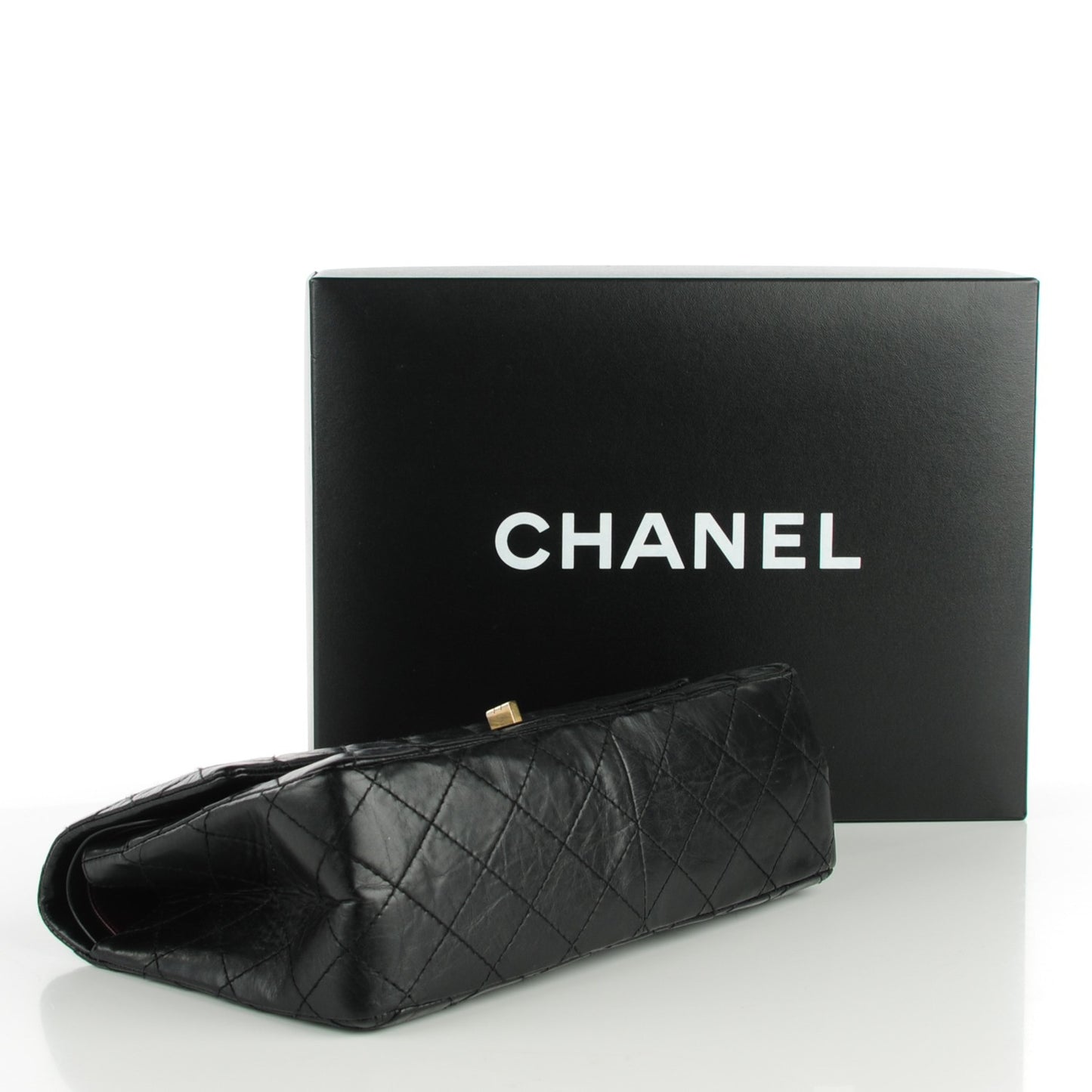 Aged Calfskin Quilted 2.55 Reissue 226 Flap Black
