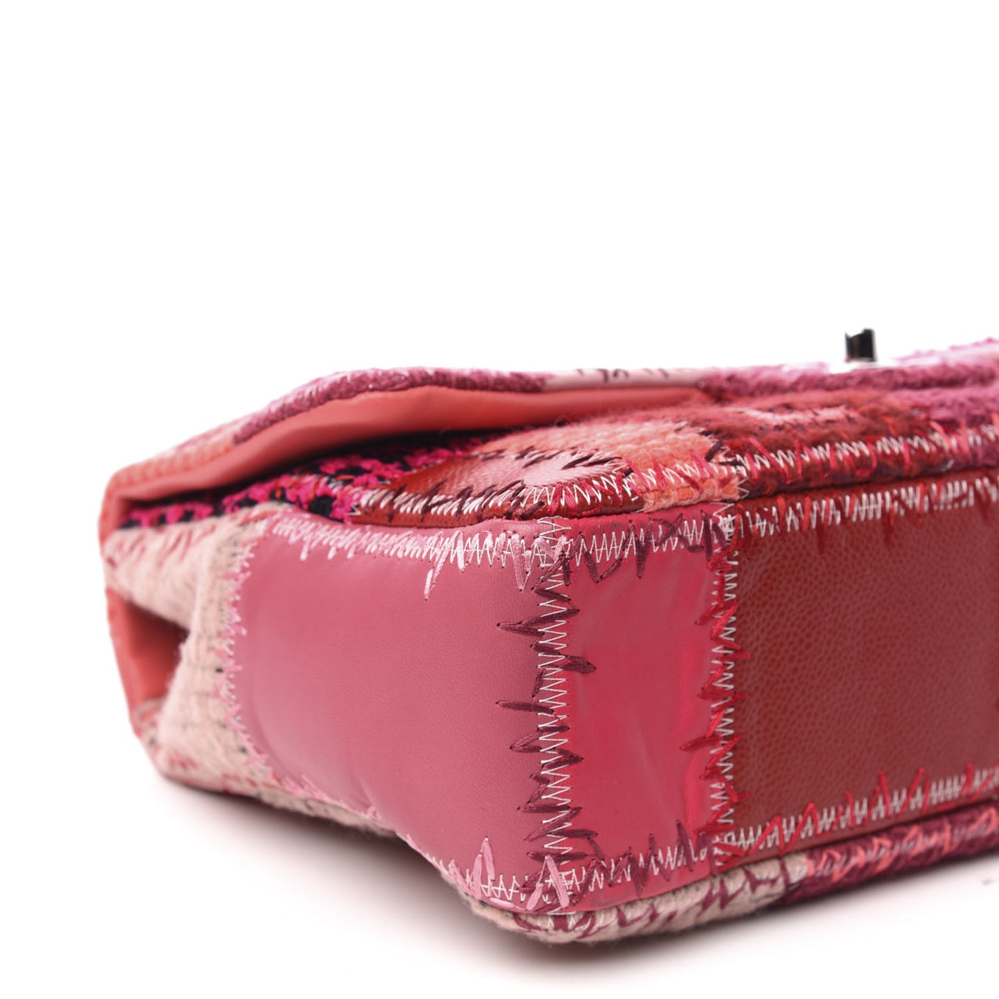 Tweed Patchwork Jumbo Single Flap Pink