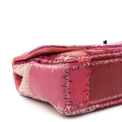 Chanel Tweed Patchwork Jumbo Single Flap Pink 6 of 12