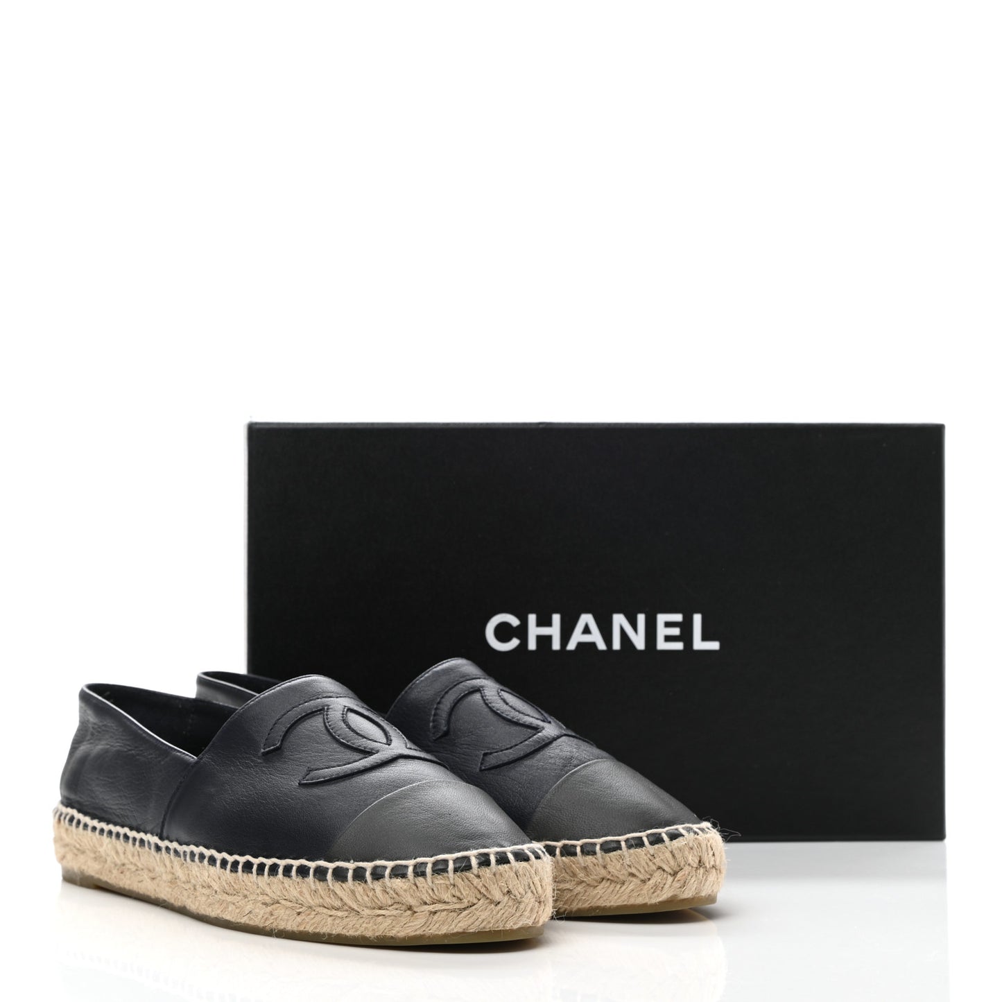Lambskin CC Espadrilles 39 Navy Blue Dark Grey