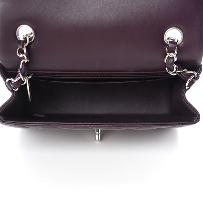 Chanel Lambskin Quilted Mini Rectangular Flap Dark Purple 5 of 11