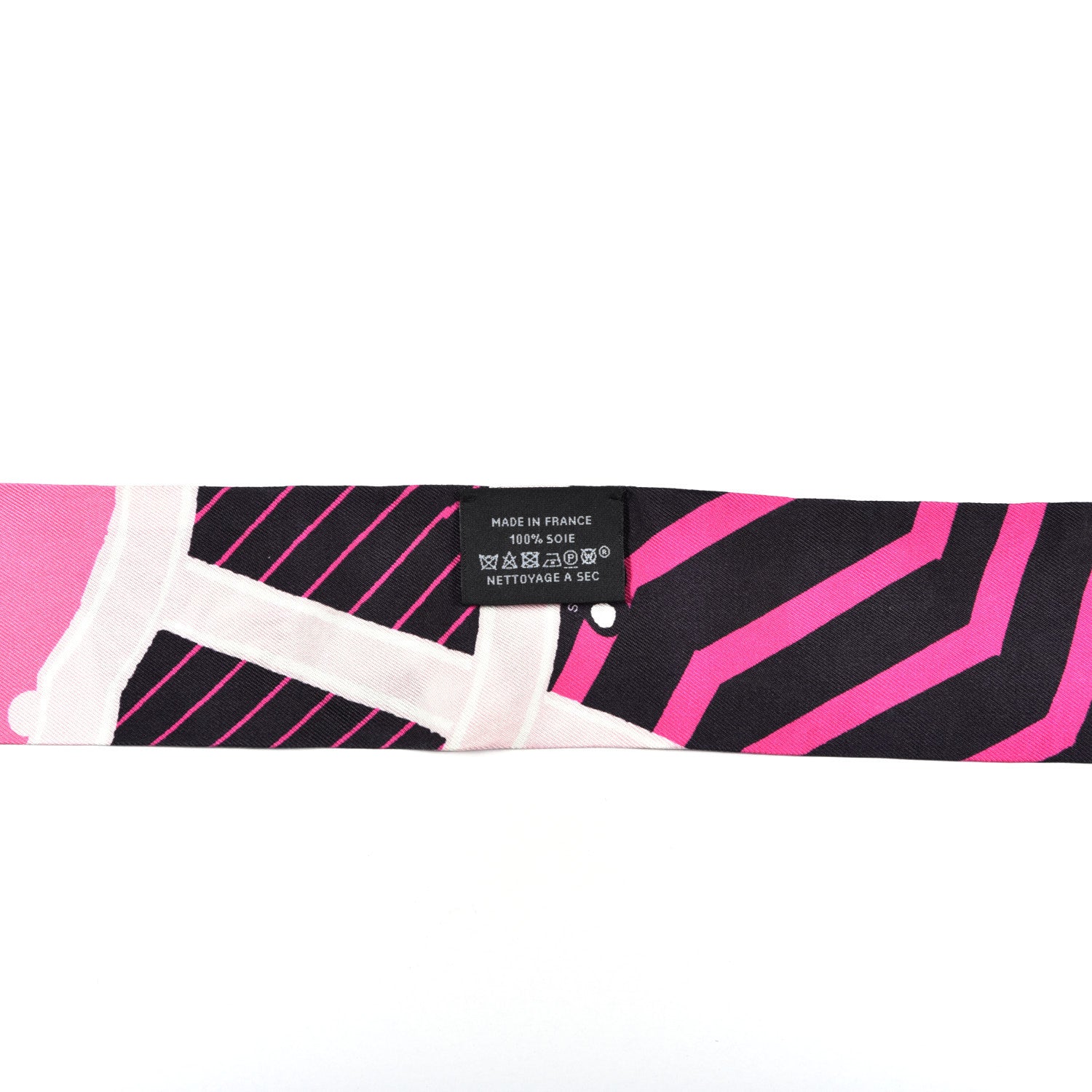 Hermes Silk Jeu de Soie Uniforme Twilly Rose Vif Black Rose 4 of 4