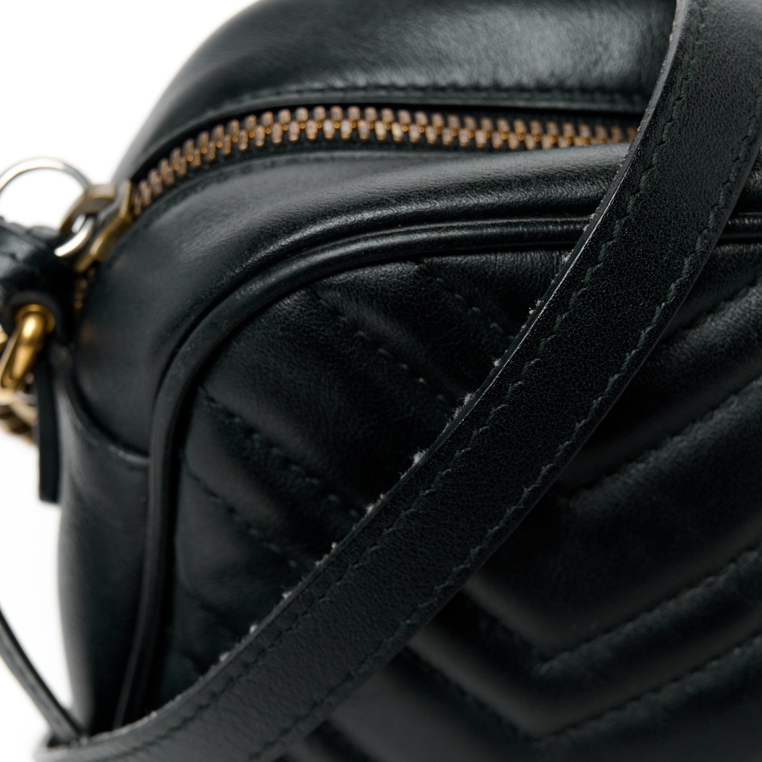 Gucci Calfskin Matelasse Small GG Marmont Chain Shoulder Bag Black 12 of 12