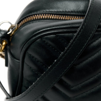 Gucci Calfskin Matelasse Small GG Marmont Chain Shoulder Bag Black 12 of 12