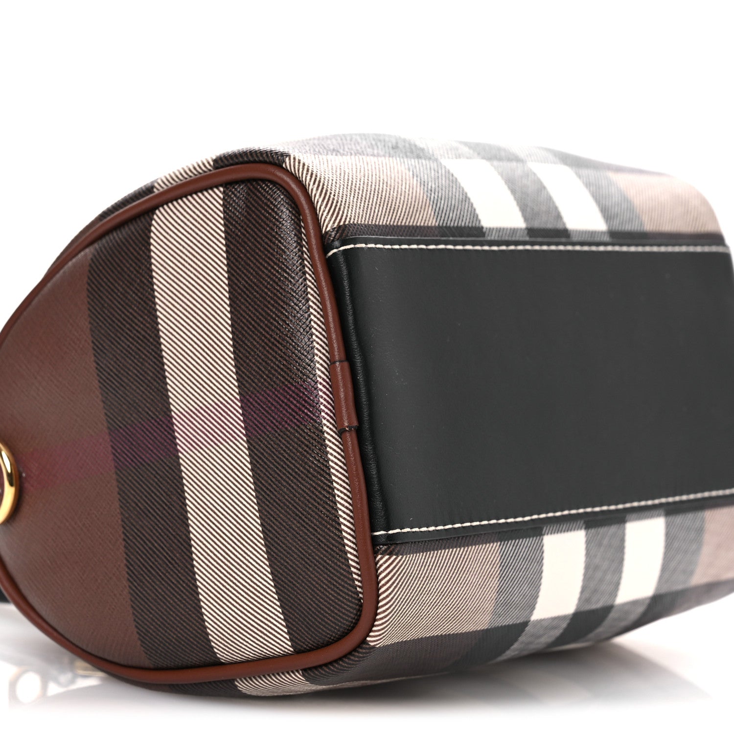 Burberry E-canvas Check Mini Bowling Bag Dark Birch Brown 9 of 12