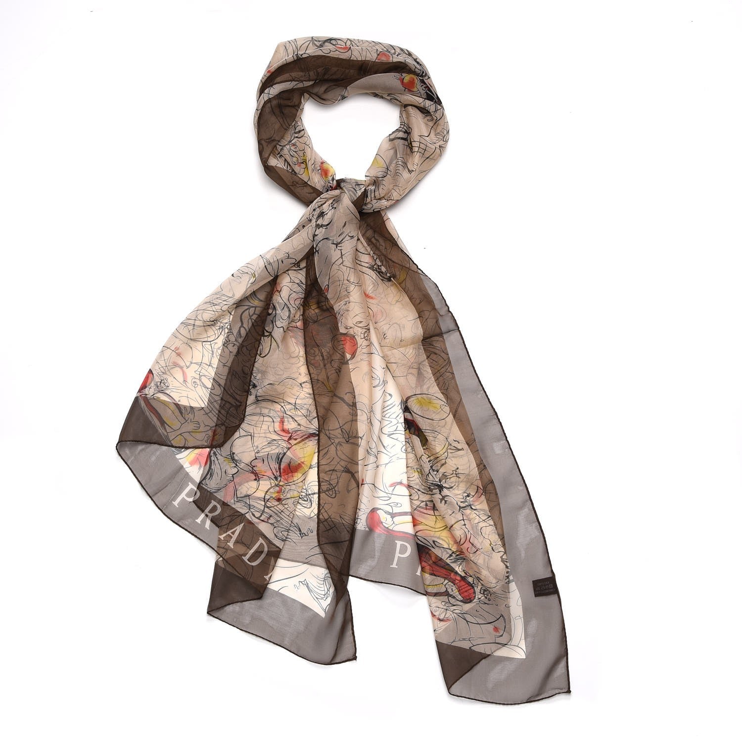 Prada X JAMES JEAN Silk Fairy Fairies Scarf 1 of 12