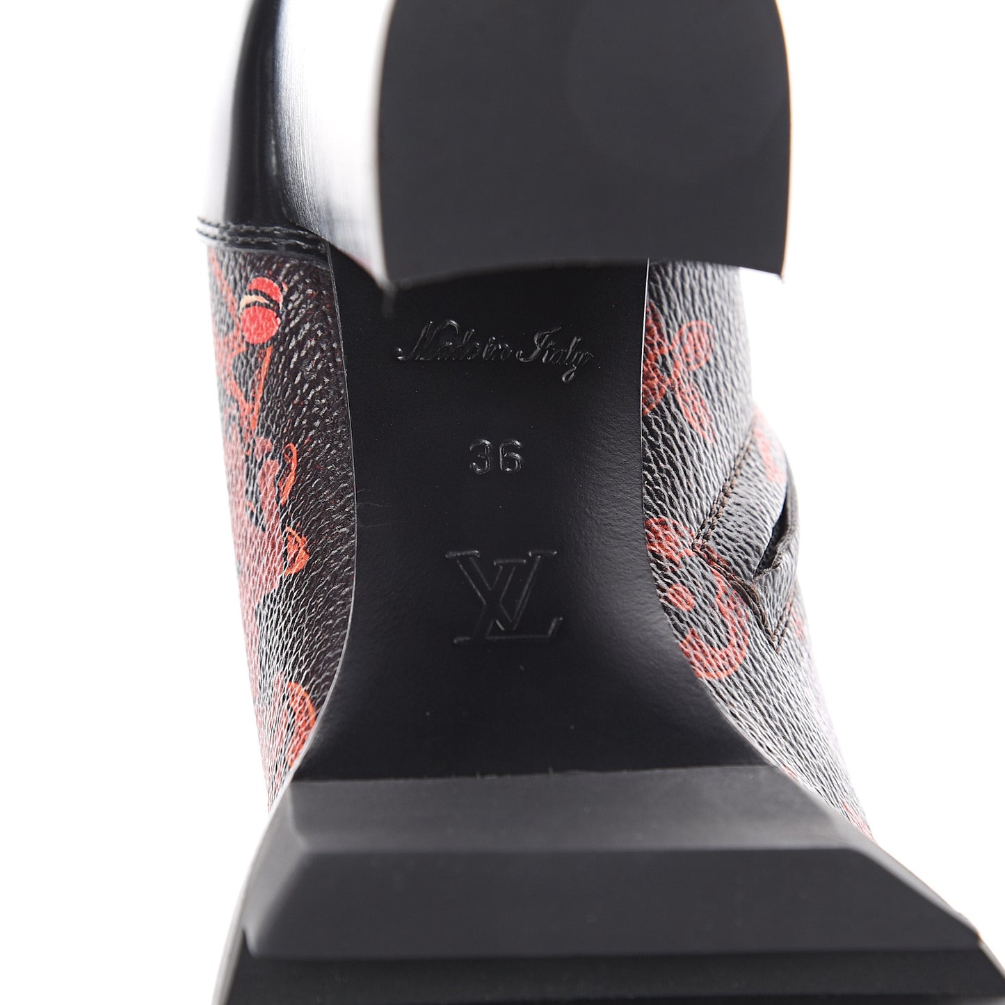 Patent Calfskin Catogram Star Trail Ankle Boots 36 Black Marron