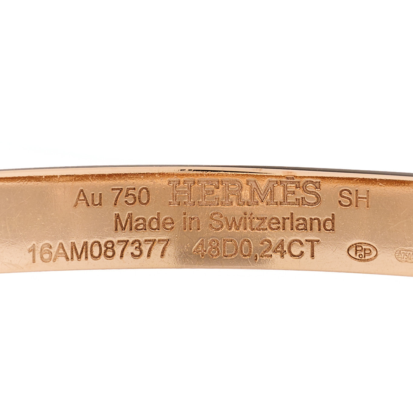 Hermes 18K Rose Gold Diamond PM Collier De Chien Bracelet SH 3 of 4