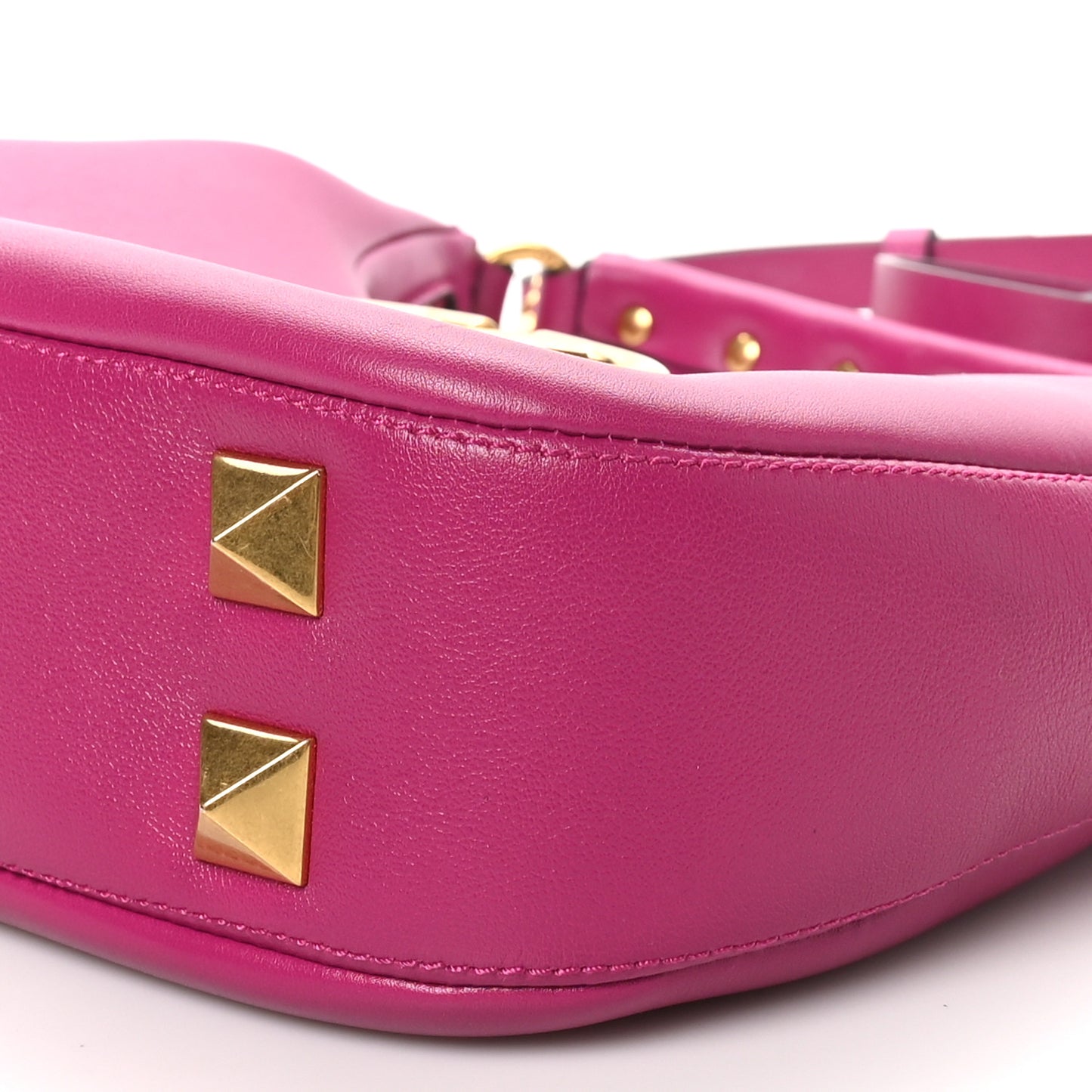 Calfskin Stud Sign Zip Hobo Rose Violet