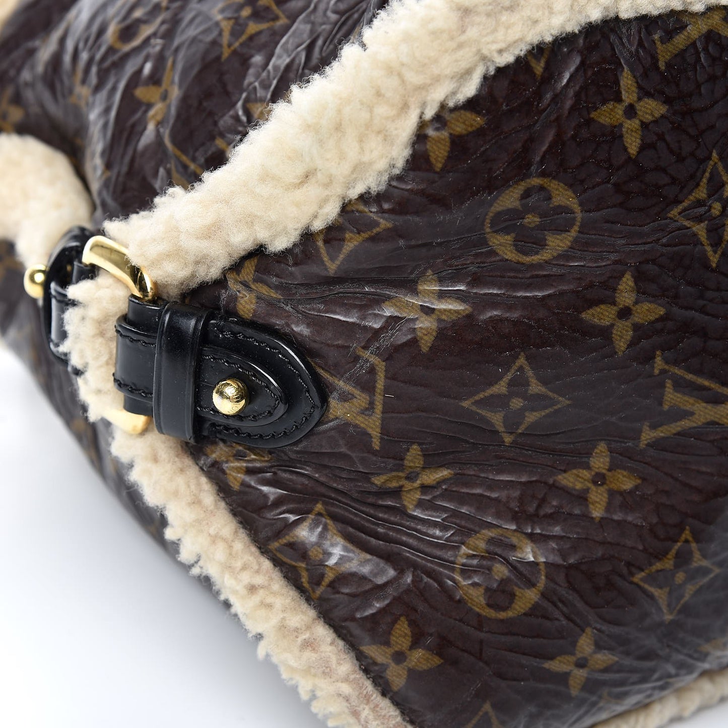 Patent Monogram Shearling Sac Thunder