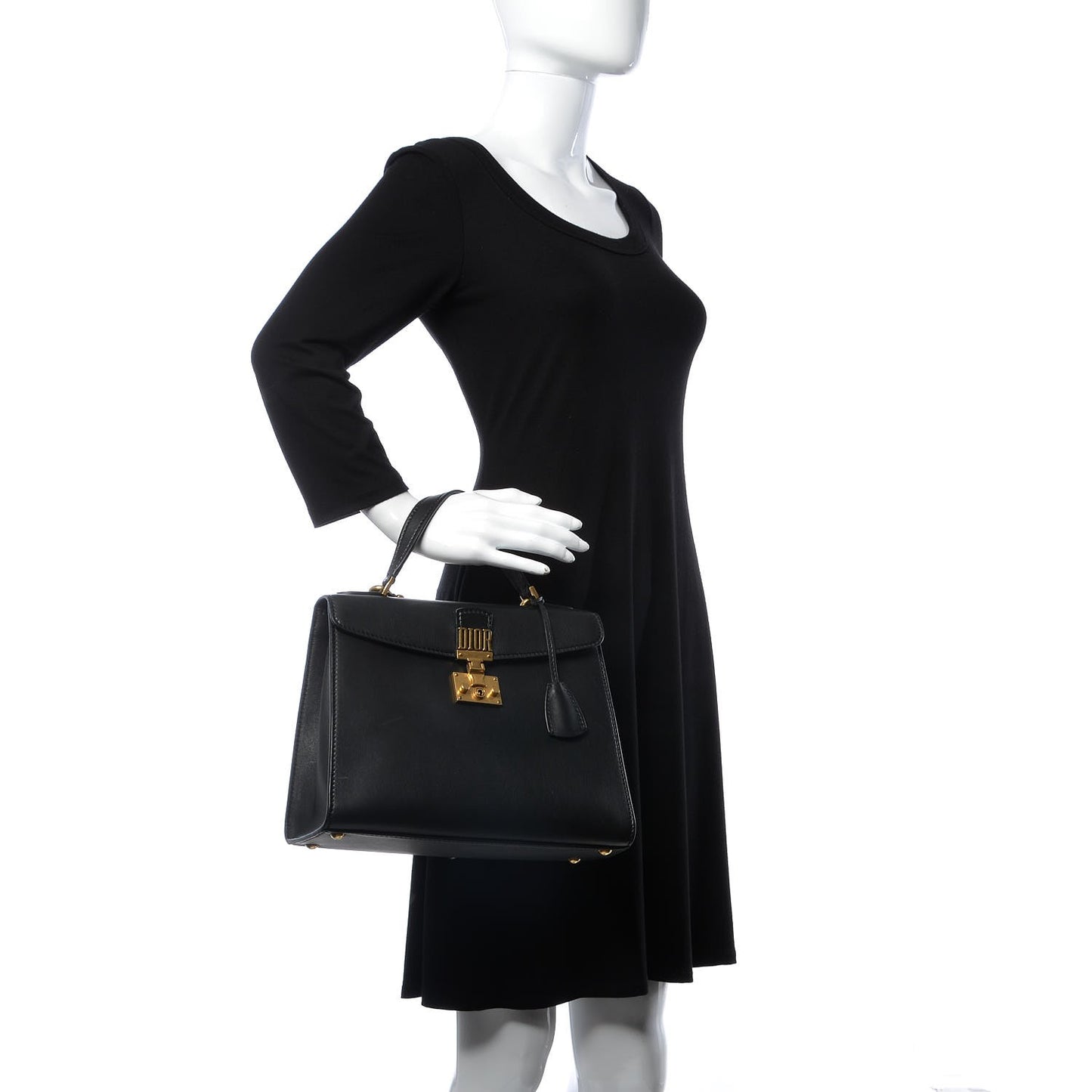 Calfskin Dioraddict Bohemian Strap Top Handle Black